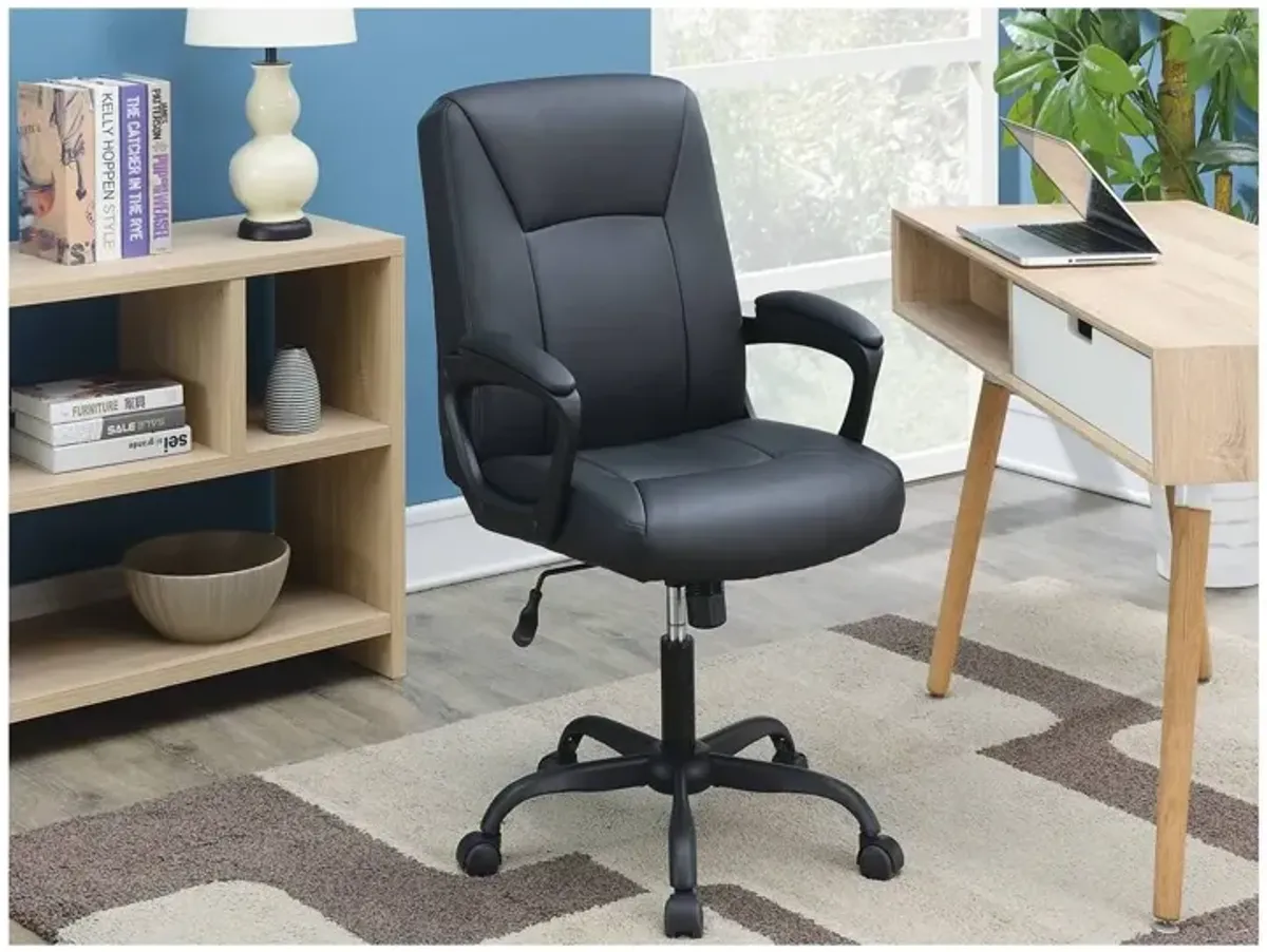 Relax Cushioned Office Chair 1 Piece Upholstered Seat Back Adjustable Chair Comfort