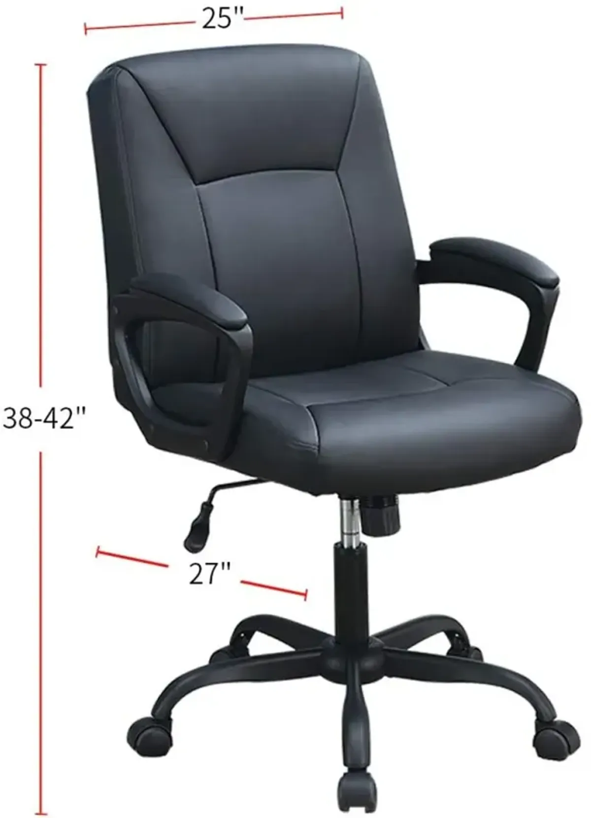 Relax Cushioned Office Chair 1 Piece Upholstered Seat Back Adjustable Chair Comfort