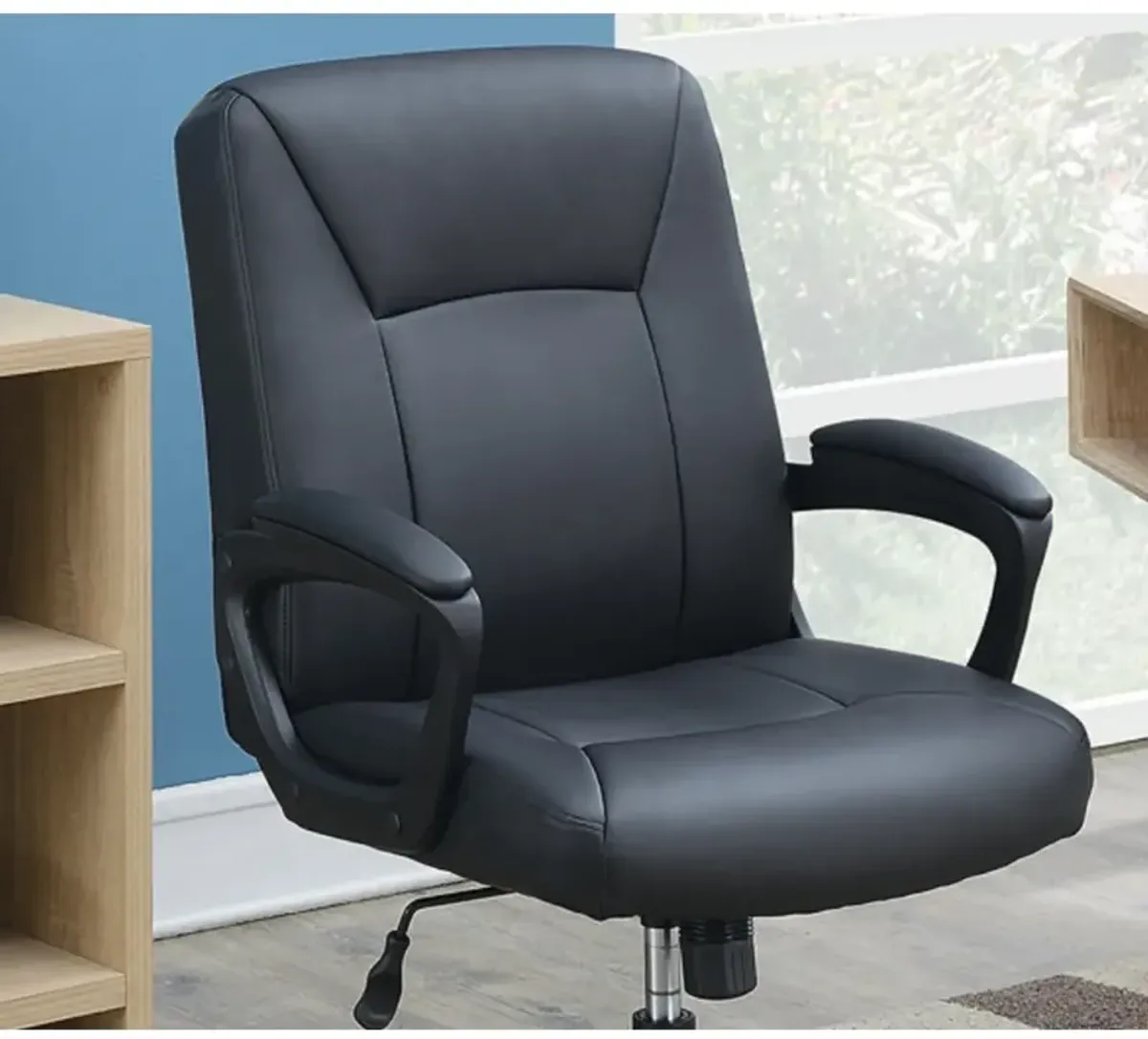 Relax Cushioned Office Chair 1 Piece Upholstered Seat Back Adjustable Chair Comfort