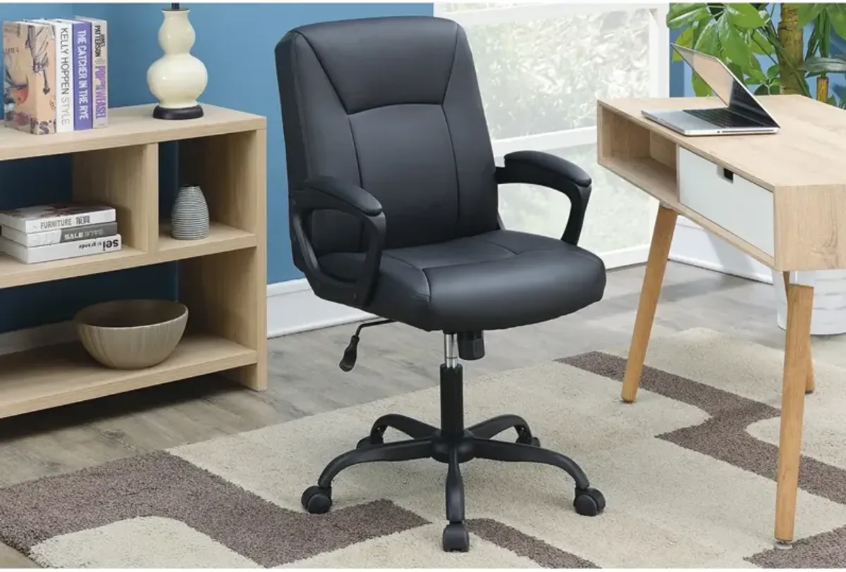 Relax Cushioned Office Chair 1 Piece Upholstered Seat Back Adjustable Chair Comfort