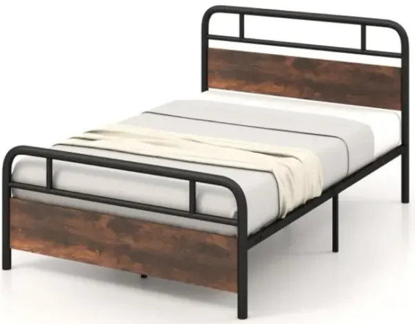Hivvago Twin/Full/Queen Size Bed Frame with Industrial Headboard