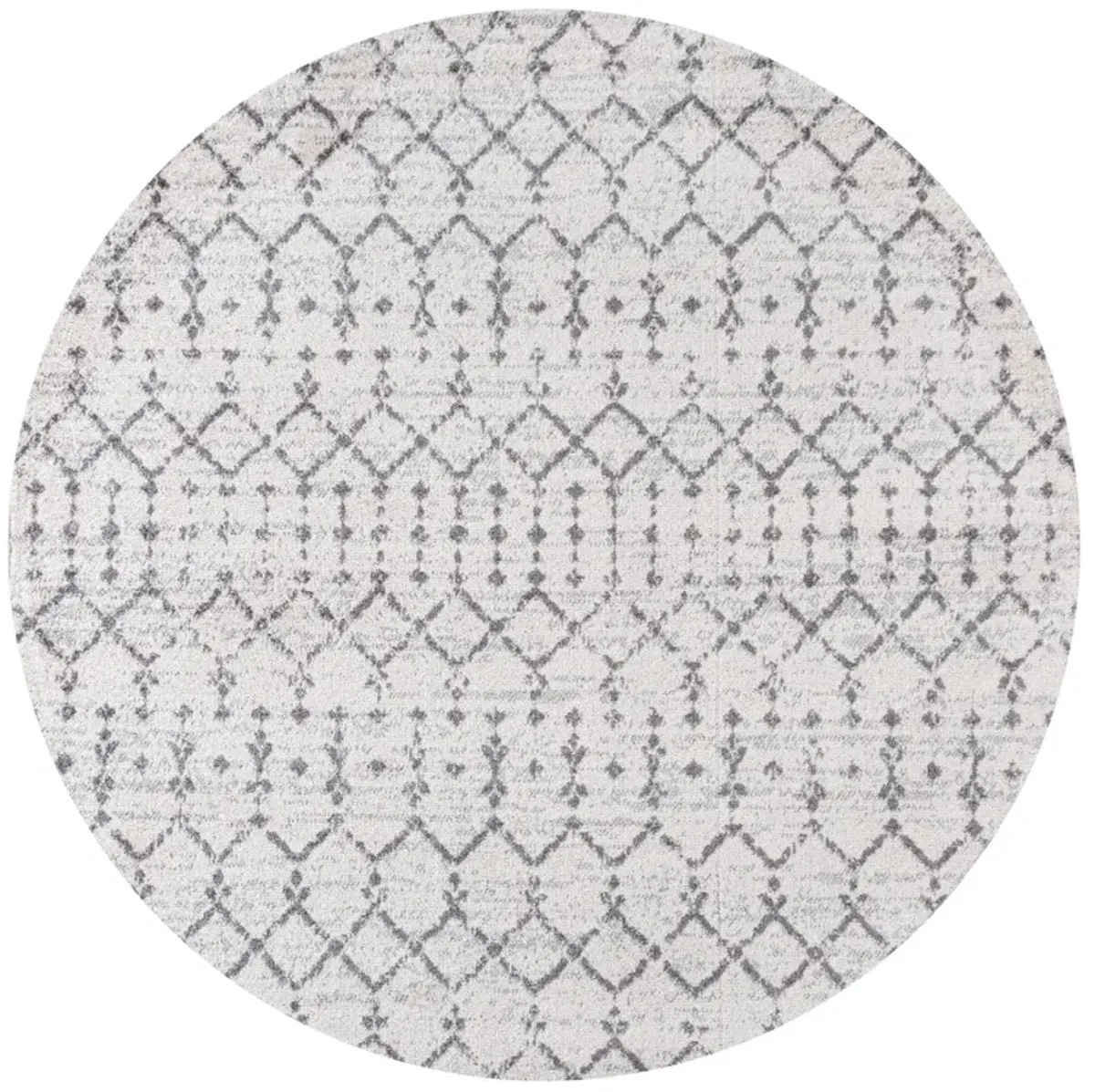 Moroccan HYPE Boho Vintage Diamond Black/Ivory 3' Round Area Rug