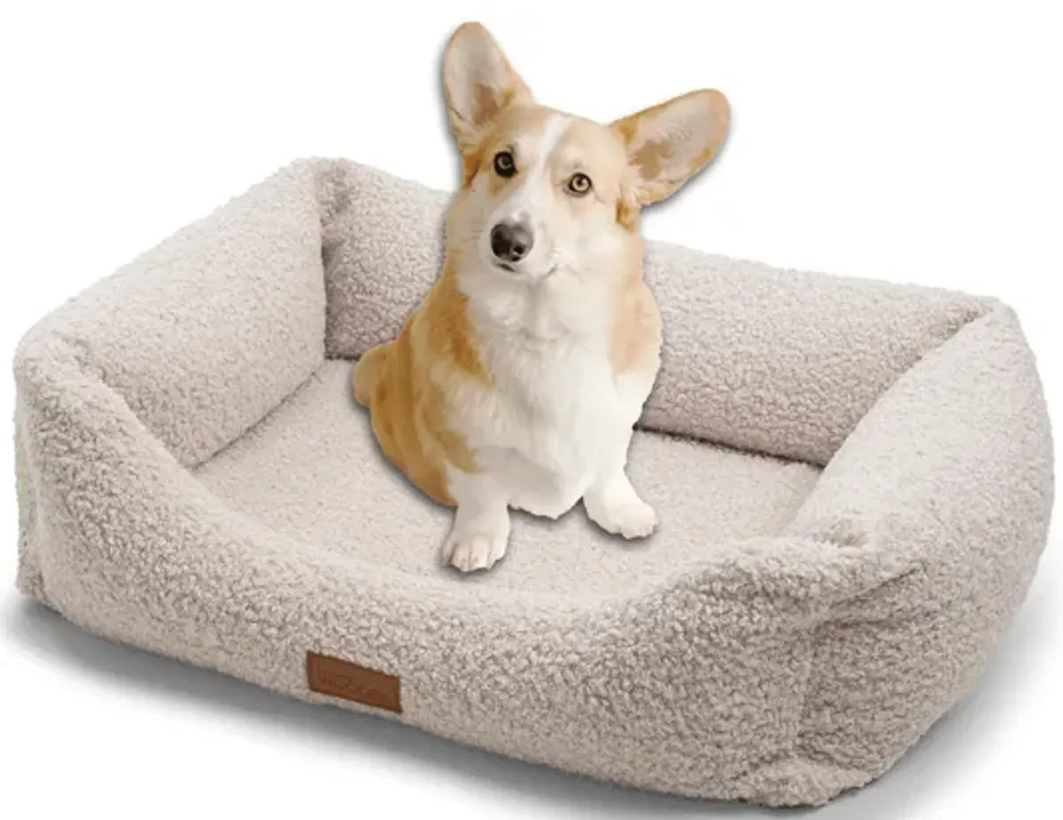 Milo Dog Ergonomic Sofa - Medium, Beige Luxurious Removable Fabric