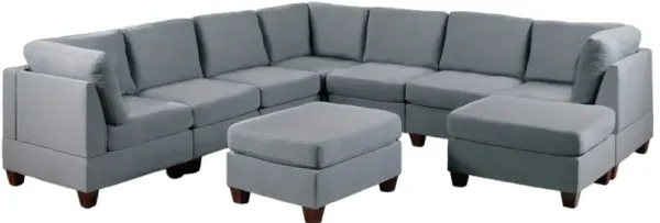 9pc Corner Sectional Couch Modular Sofa Set Living Room Furniture Linen Fabric Ottomans