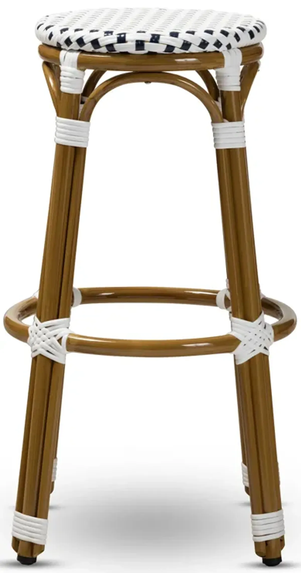 Baxton Studio Joelle Classic Indoor and Outdoor Bamboo Style Stackable Bistro Bar Stool