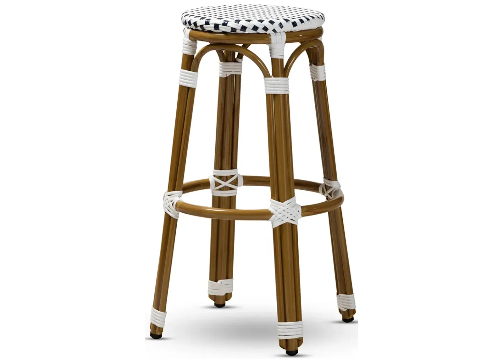 Baxton Studio Joelle Classic Indoor and Outdoor Bamboo Style Stackable Bistro Bar Stool