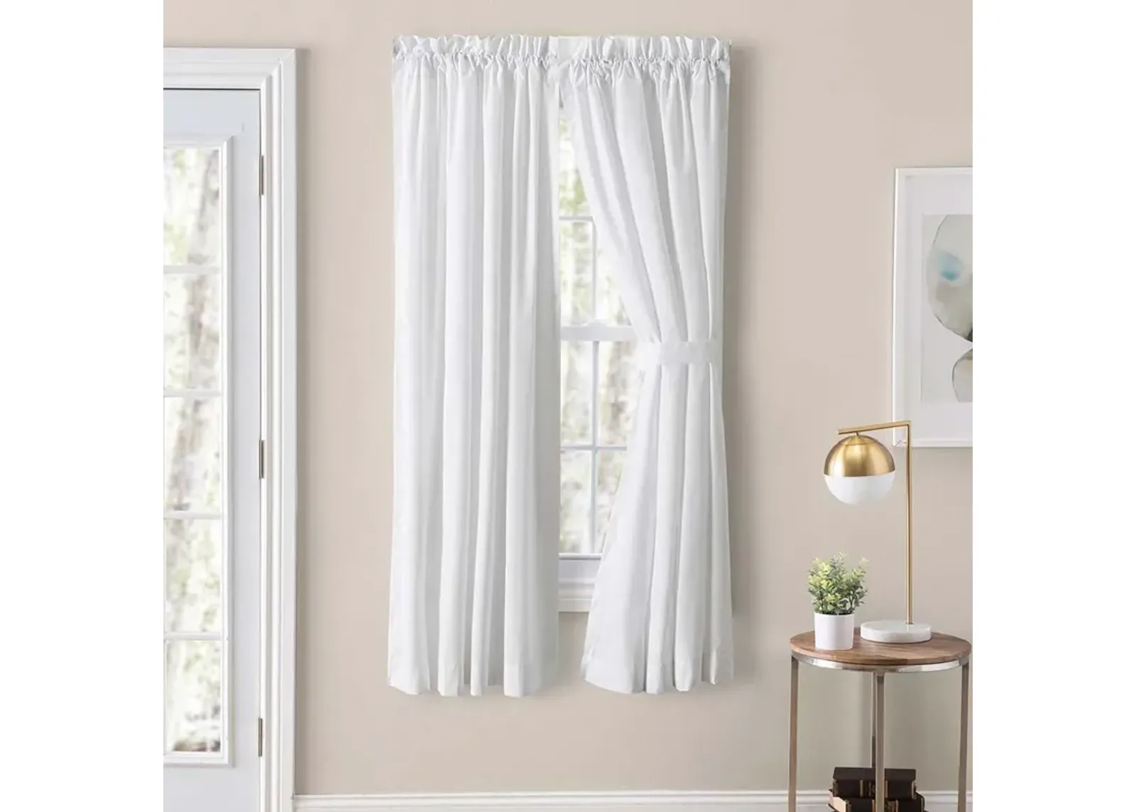 Ellis Classic Tailored Design in a Perma Press Fabric 1.5" Rod Pocket Tailored Pair 80"x36" White