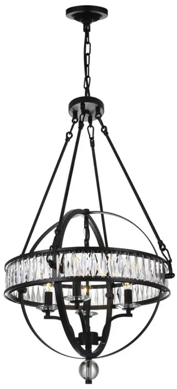 CWI Lighting Arkansas 4 Light Chandelier With Black Finish