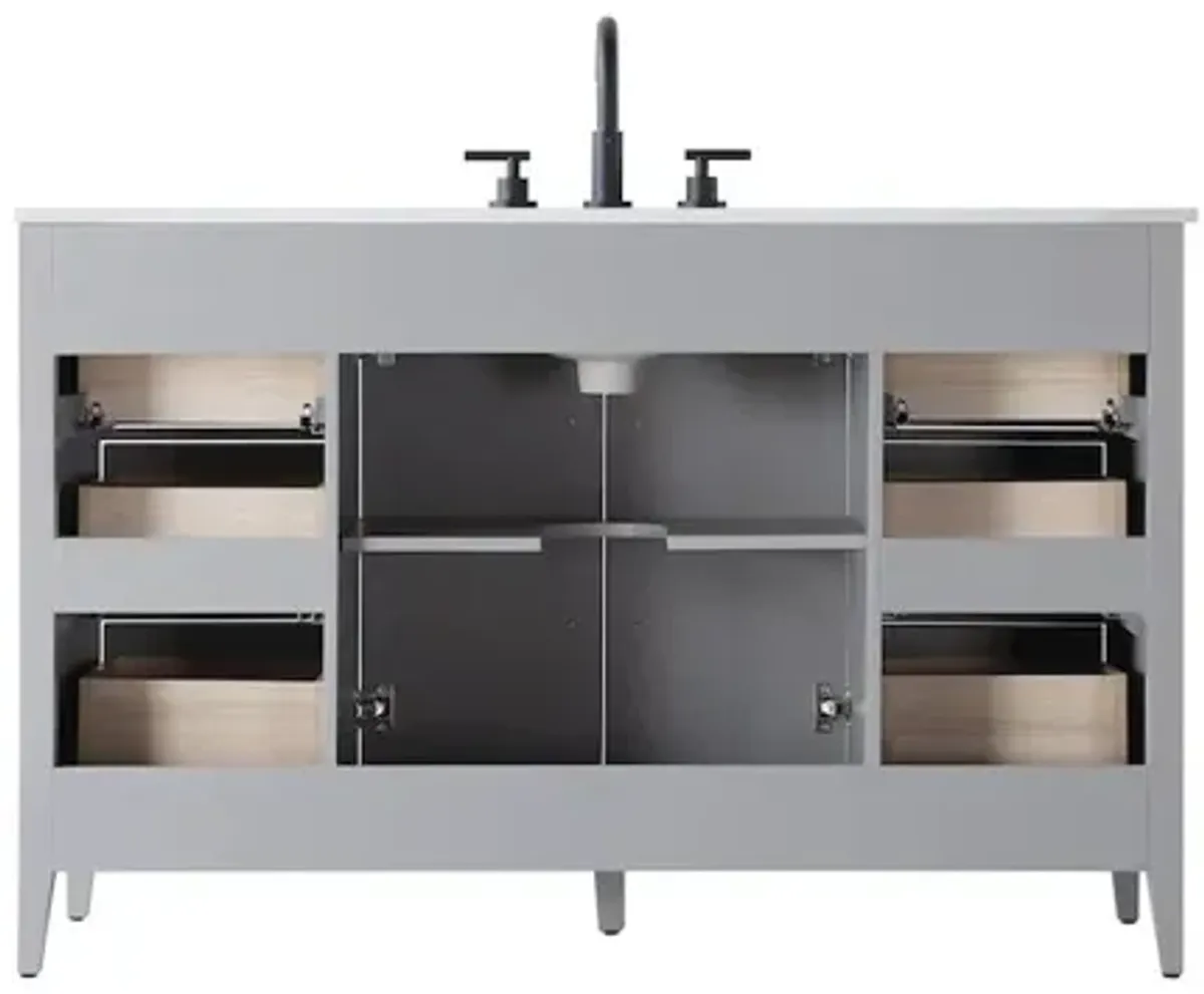 Elegant Kitchen and Bath 54 Inch Single Bathroom Vanity In Grey