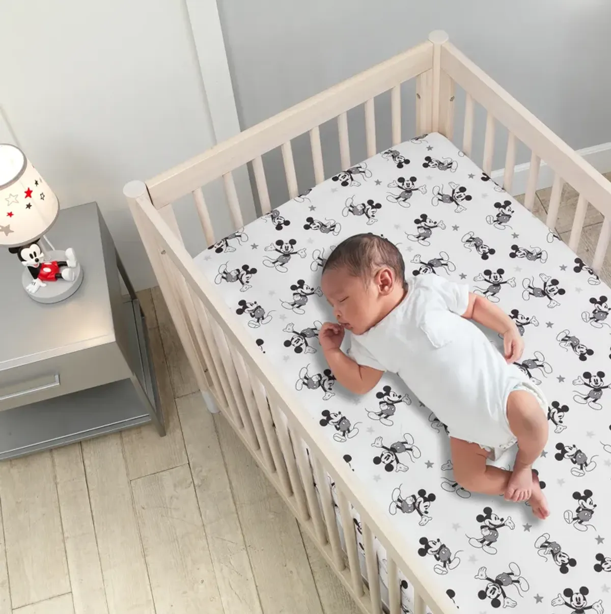 Lambs & Ivy Disney Baby Magical Mickey Mouse 3-Piece Crib Bedding Set - Gray