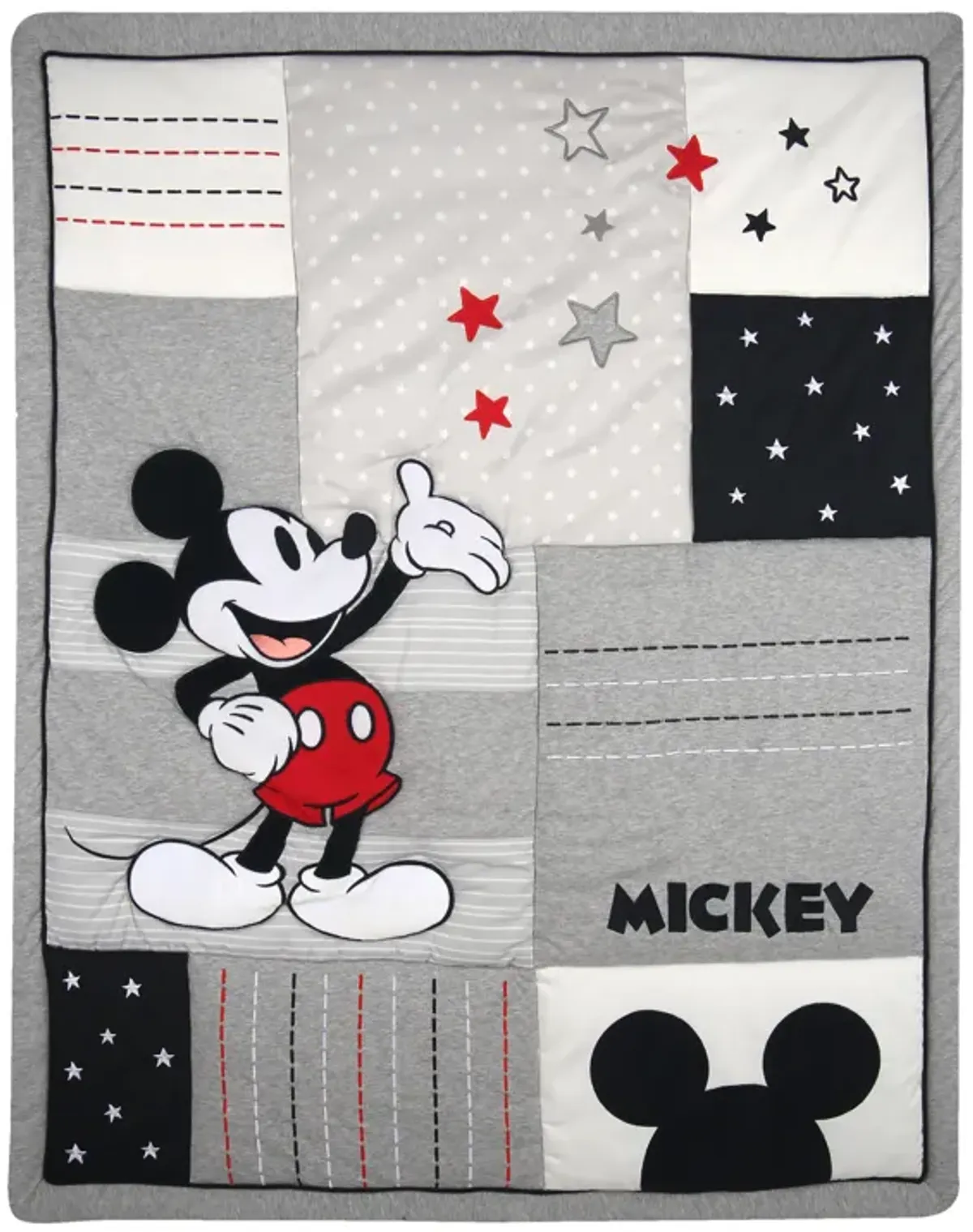 Lambs & Ivy Disney Baby Magical Mickey Mouse 3-Piece Crib Bedding Set - Gray