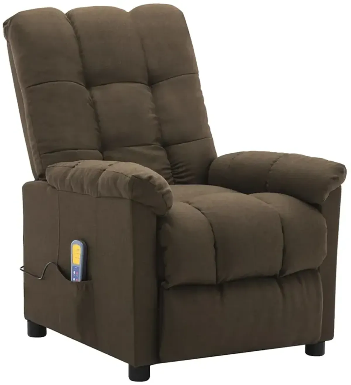 Massage Recliner Brown Fabric