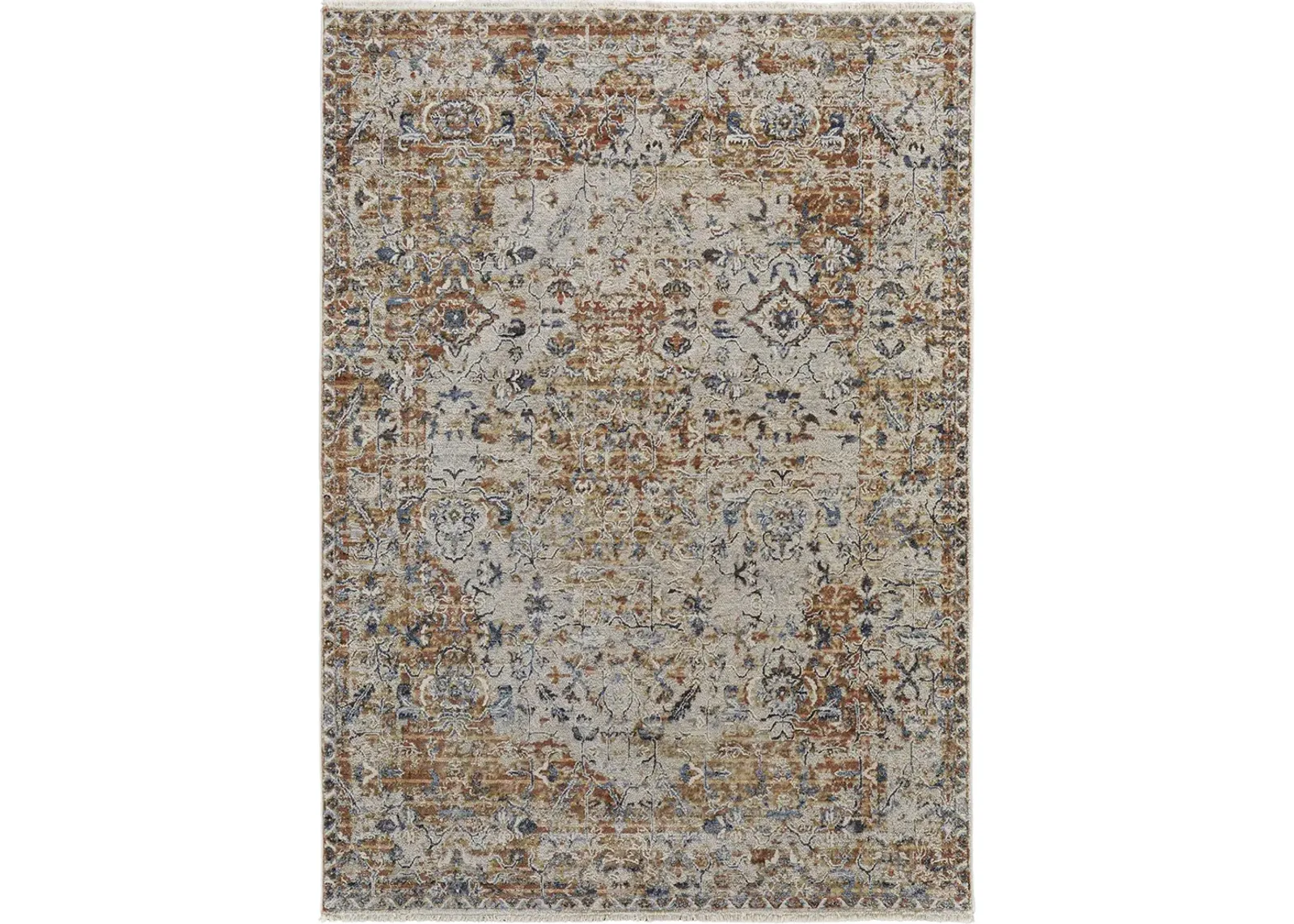 Kaia 39HVF Tan/Ivory/Orange 5' x 7'9" Rug