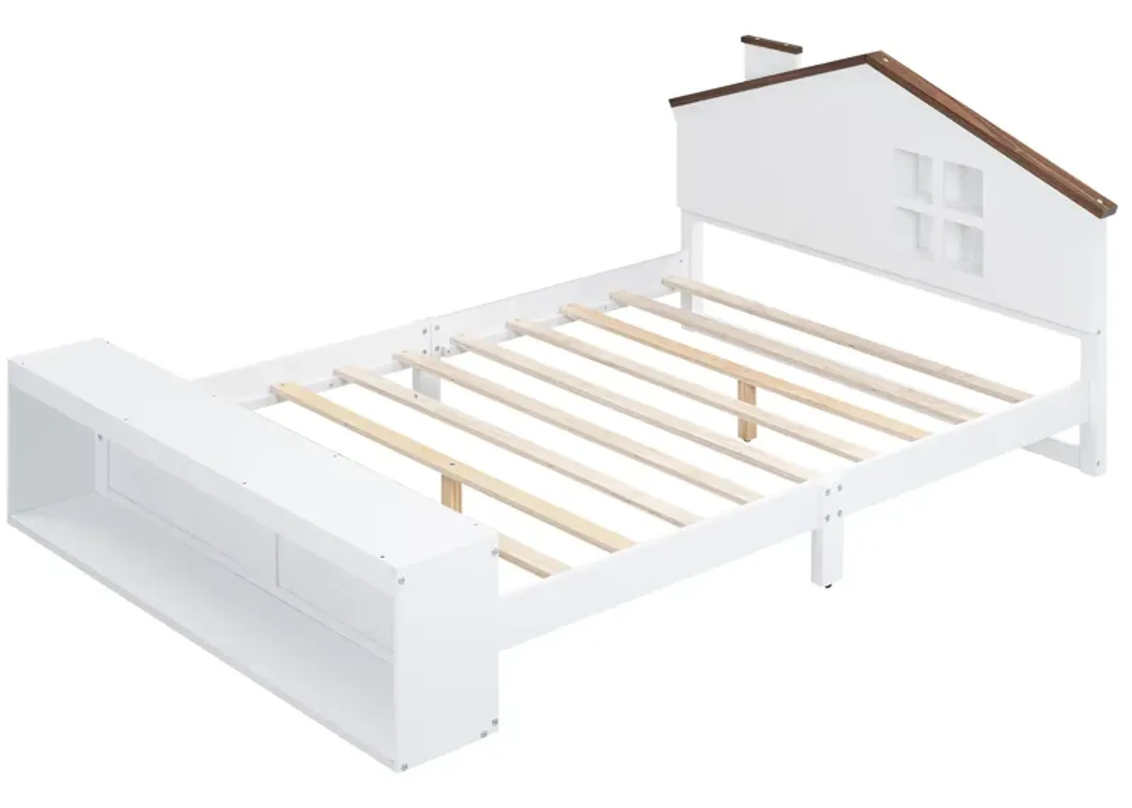 Merax House Shaped Platform Bed with LED Lights and Storage