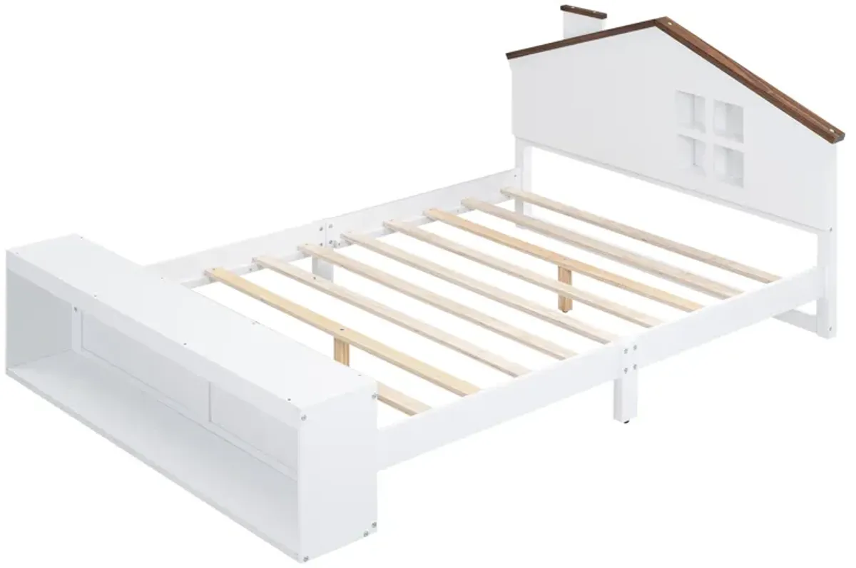 Merax House Shaped Platform Bed with LED Lights and Storage