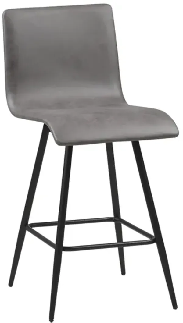 Gracie Mills Lynnette Contemporary Faux Upholstered Counter Stool