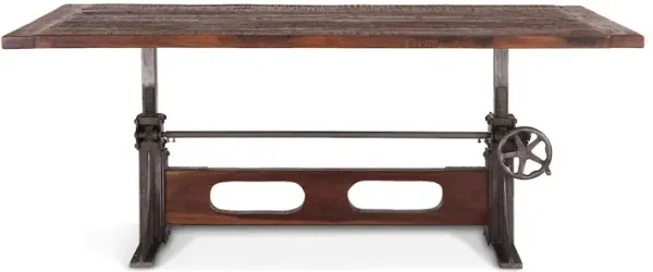 World Interiors Welles 84-Inch Adjustable Reclaimed Teak Wood Dining Table