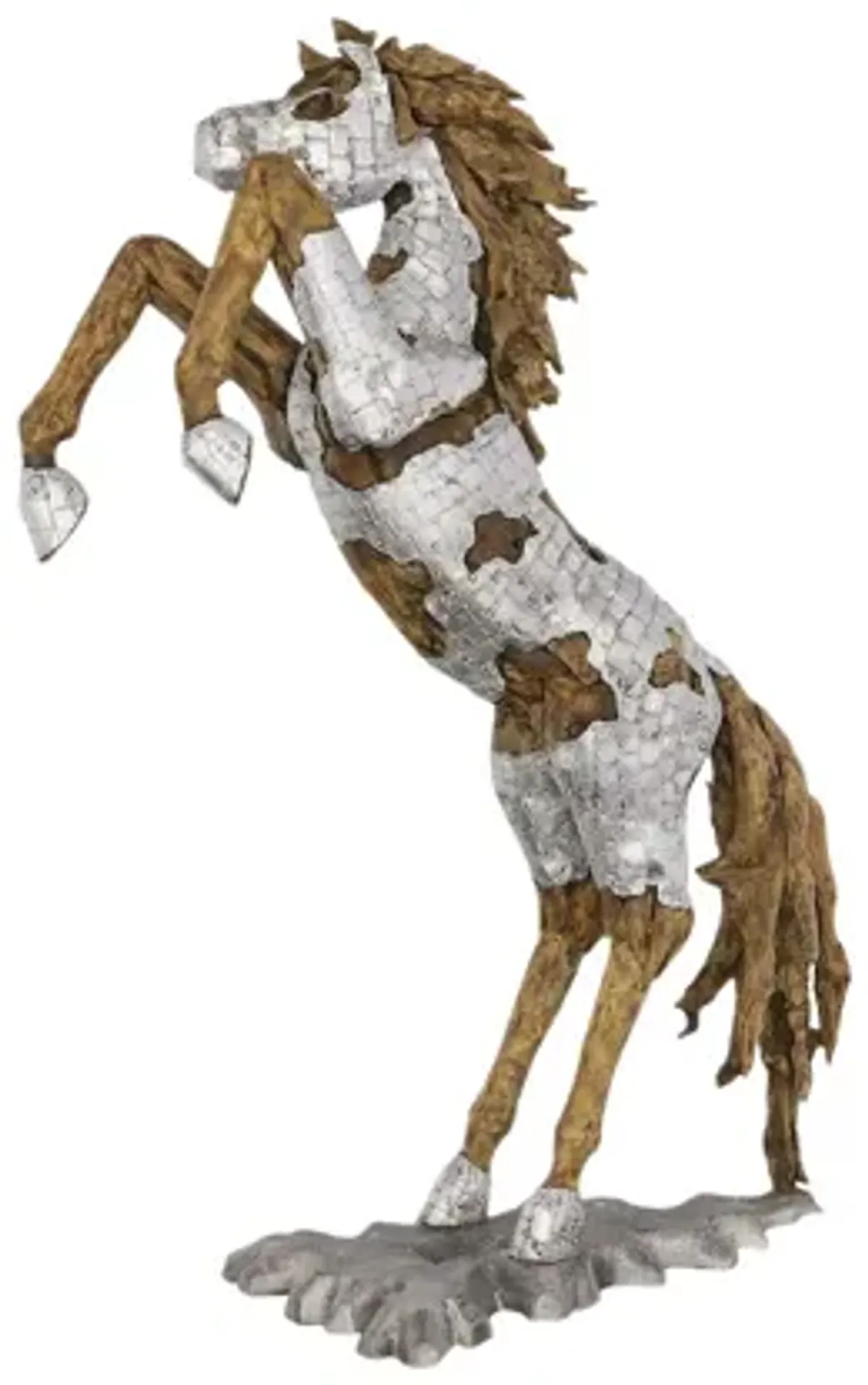 Mustang Rearing Horse Armored Sculpture