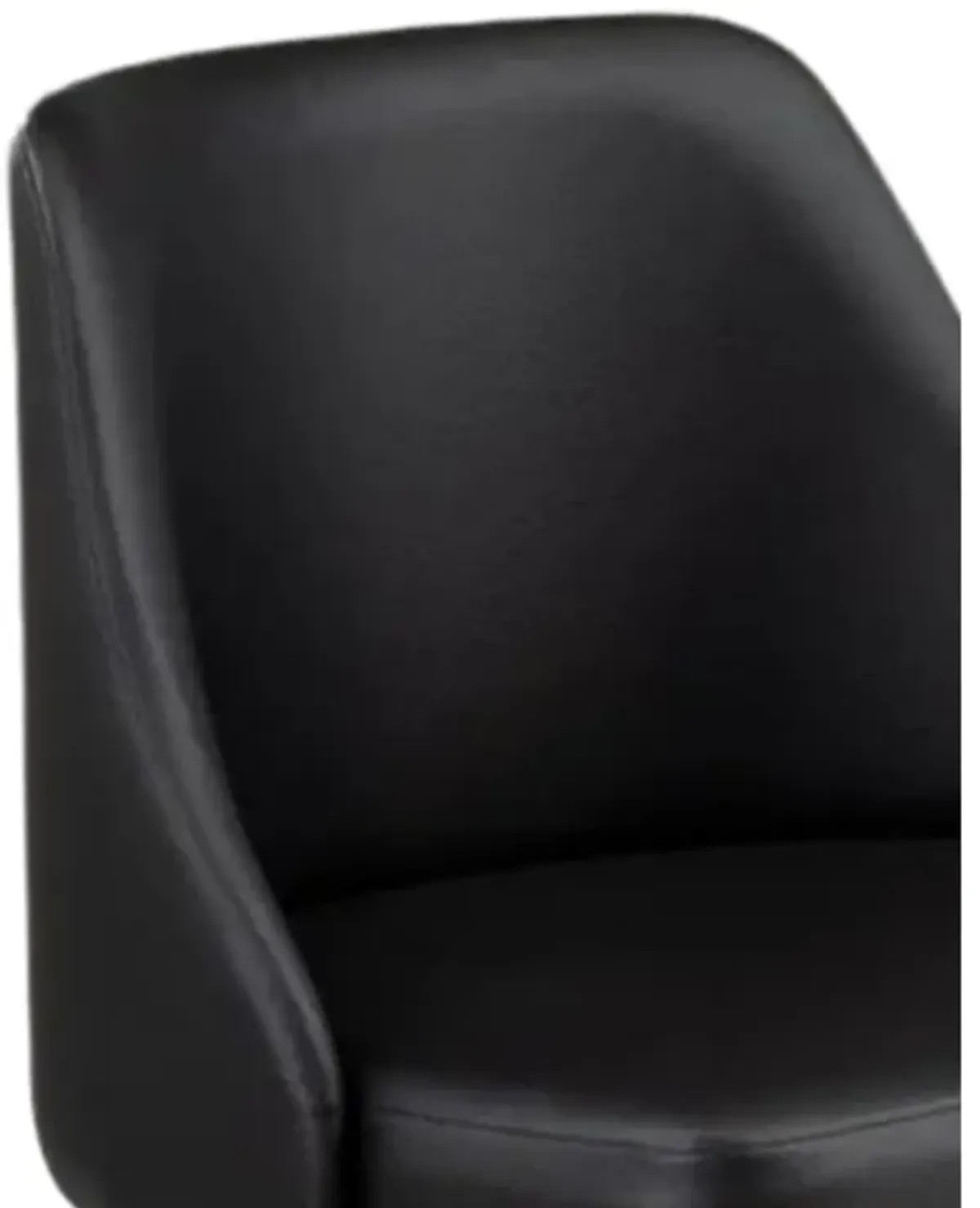 Yim 22 Inch Adjustable Swivel Office Chair, Black Faux Leather, Chrome Base - Benzara