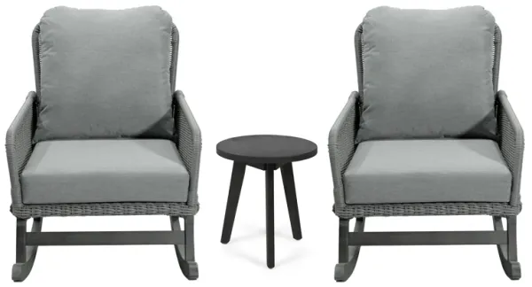 Merax 3-Piece Outdoor Rocking Chairs Side Table Seating Set