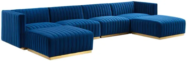 Conjure Channel Tufted Performance Velvet 6-Piece Sectional