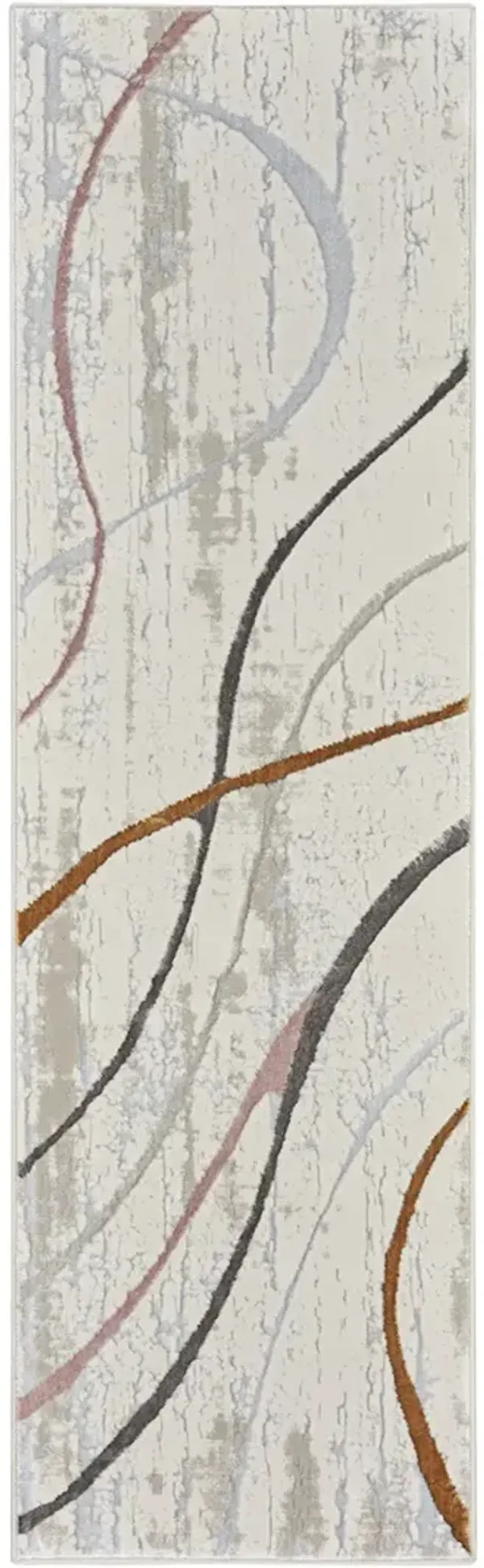Glitz GLZ01 Ivory/Multicolor 2'3" x 7'6" Rug