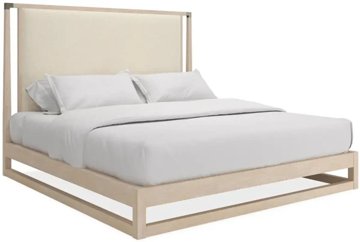 Pinstripe King Uph Bed Light