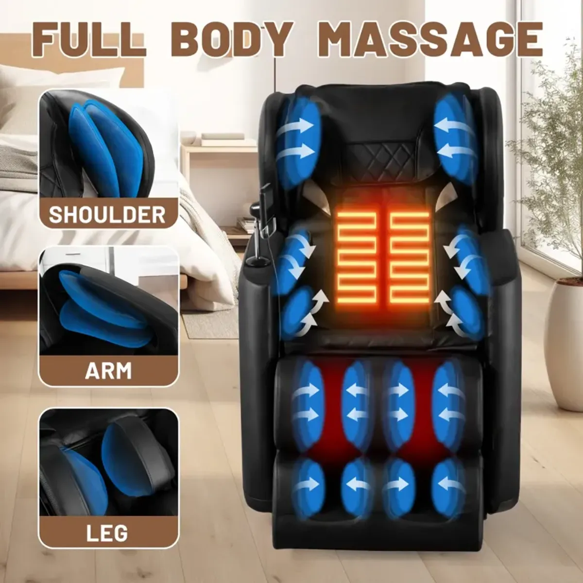 Massage Chair Recliner With Zero Gravity With Full Body Air Pressure