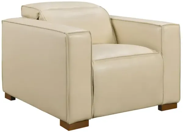 Riseholme Reclining Lounge Chair in Beige Full-Leather