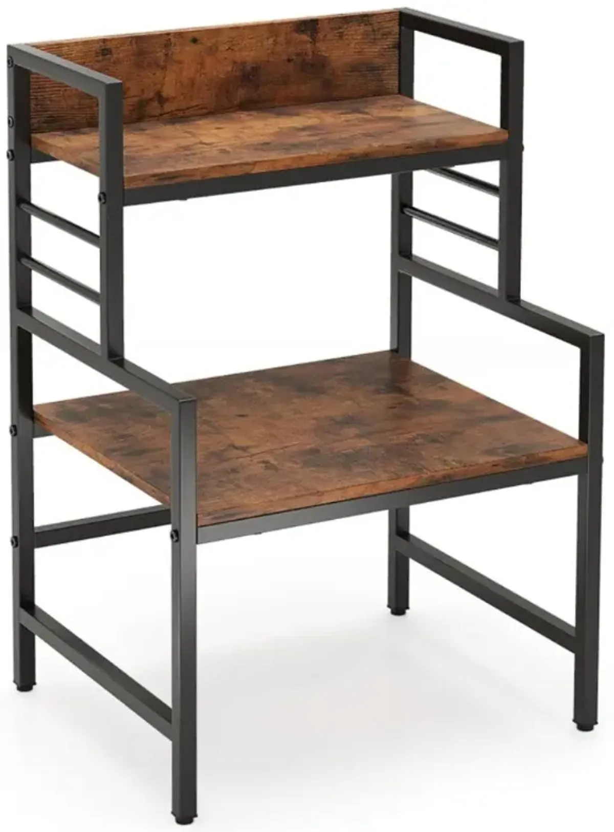 Hivvago 3-Tier Microwave Stand with 2 Open Shelves and Heavy-duty Metal Frame