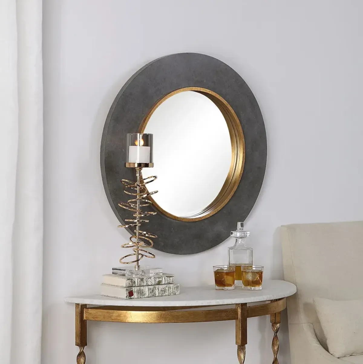 Uttermost Saul Round Mirror