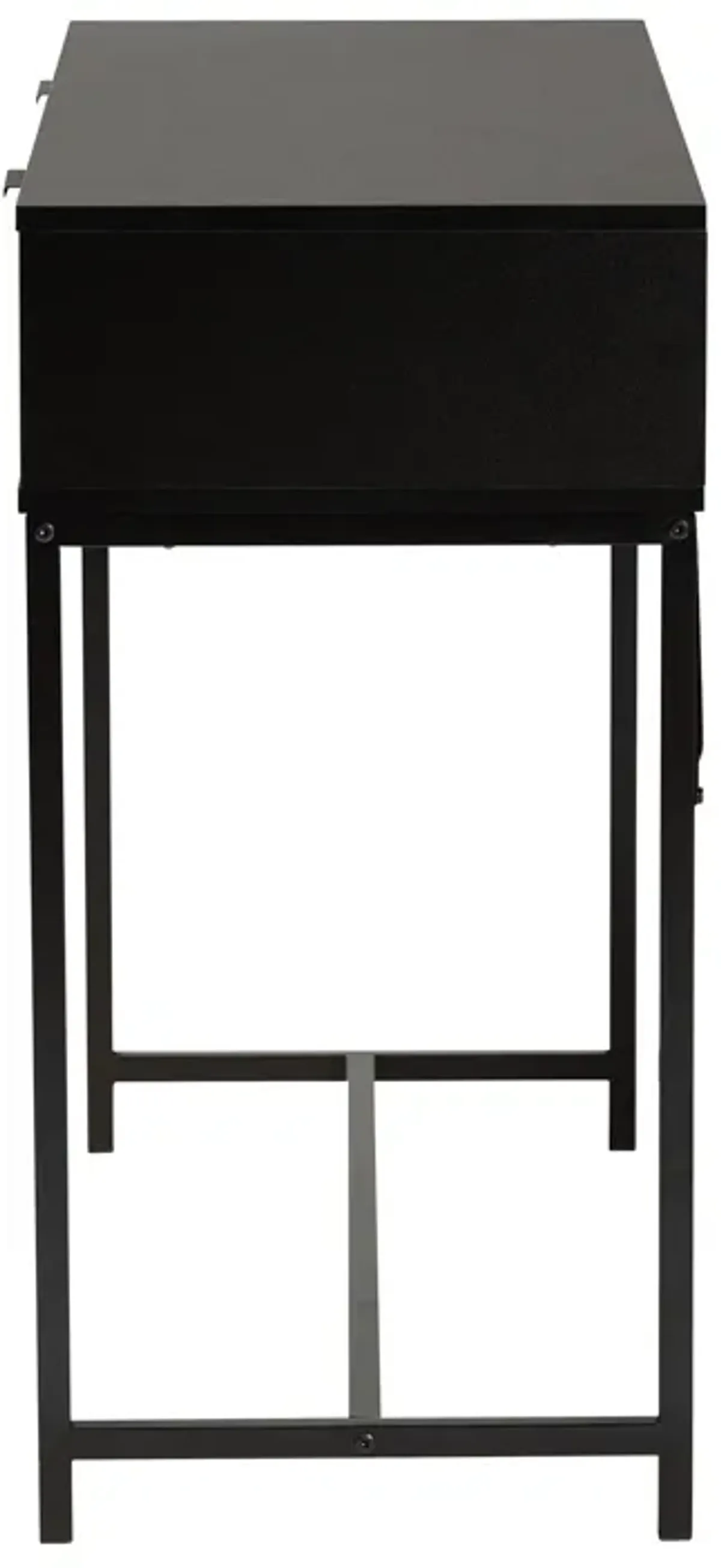 Baxton Studio Jacinth Two Tone Black And Natural Brown Finished Wood 2 Drawer Console Table