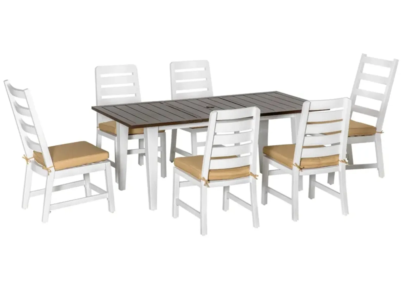 Outdoor Dining Set: 7-Piece Aluminum Patio Set with Umbrella Hole