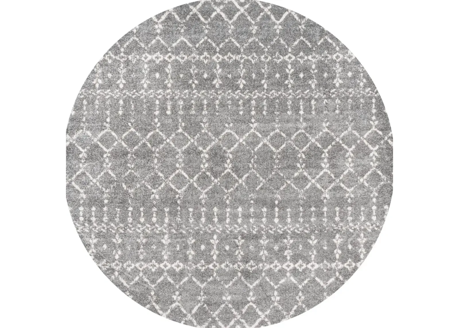 Moroccan HYPE Boho Vintage Diamond Black/Ivory 3' Round Area Rug