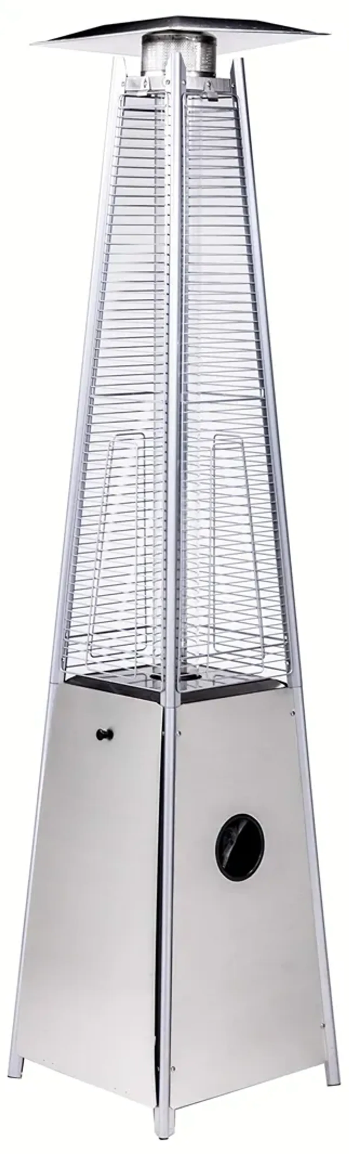 Quartz Glass Tube Patio Heater, Visual Flame Heater 40000 BTU - Stainless Steel