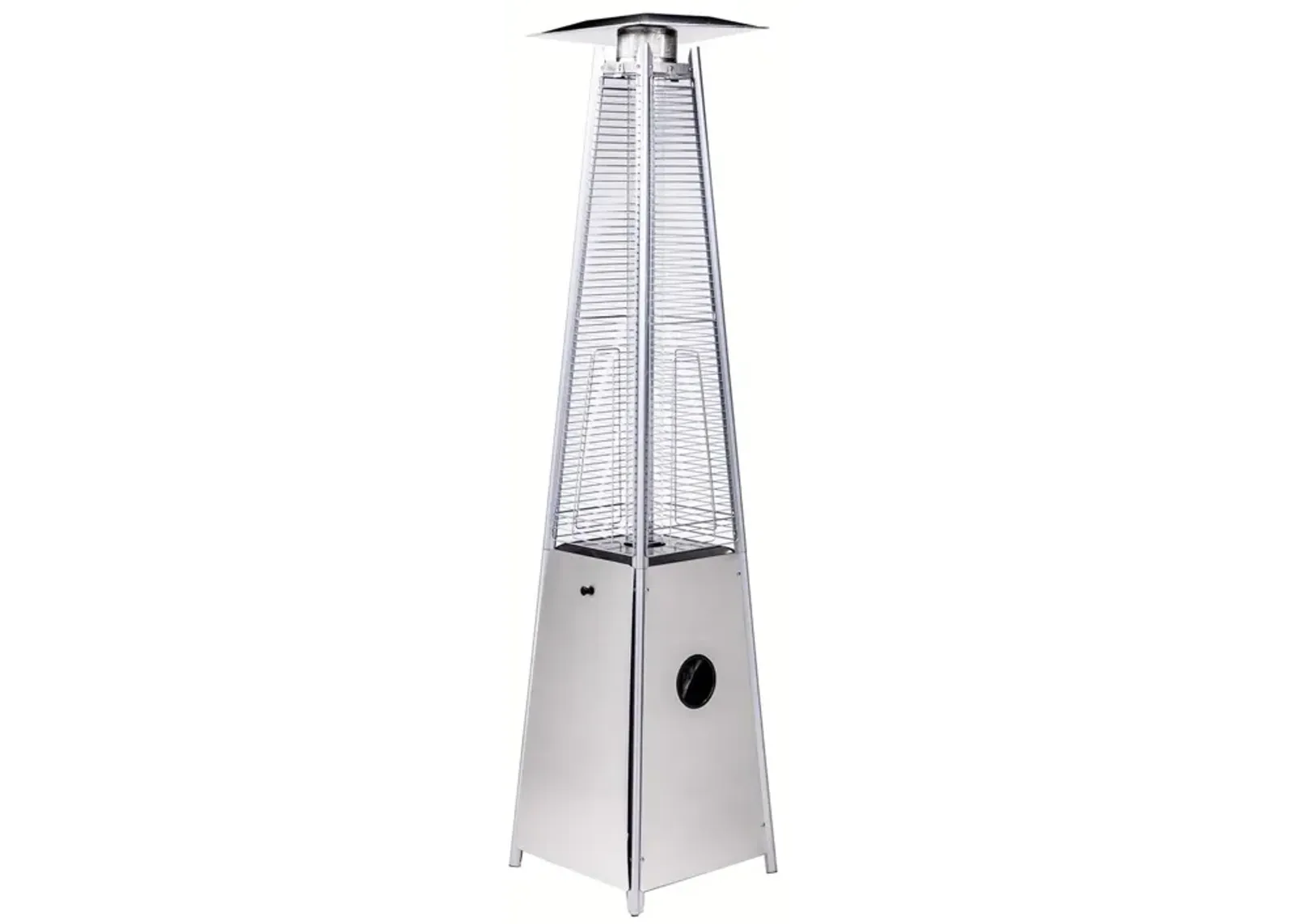 Quartz Glass Tube Patio Heater, Visual Flame Heater 40000 BTU - Stainless Steel