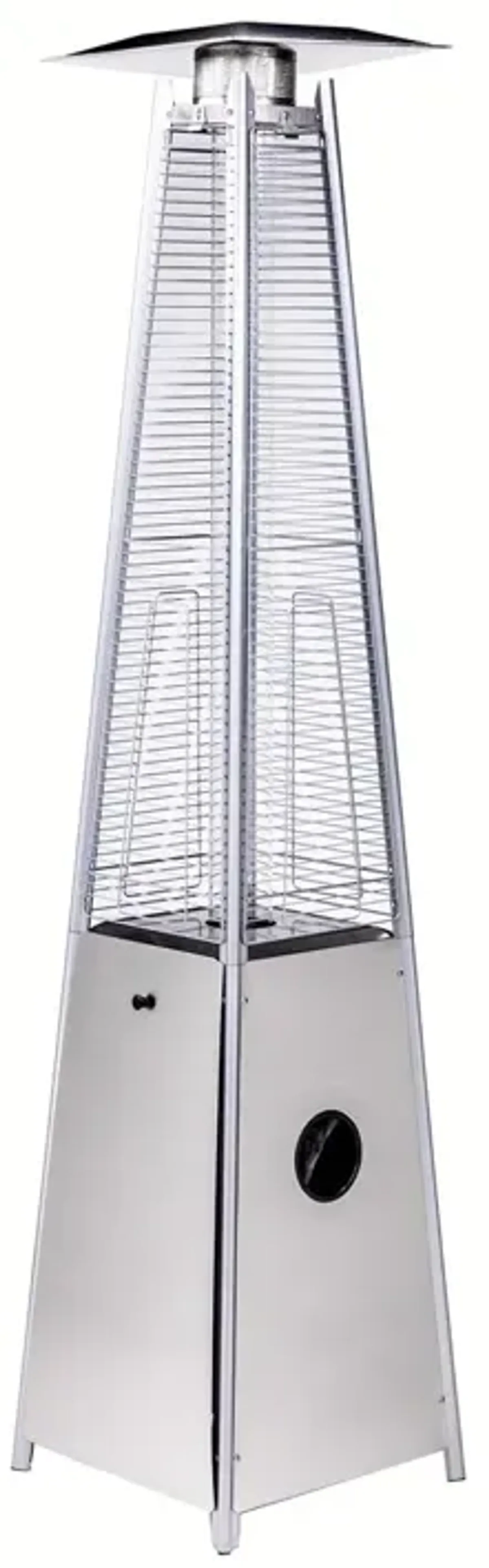 Quartz Glass Tube Patio Heater, Visual Flame Heater 40000 BTU - Stainless Steel