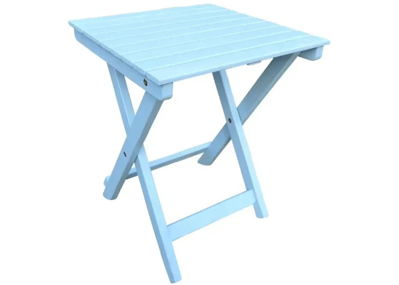 Acacia 16-inch Folding Side Table, Sky Blue