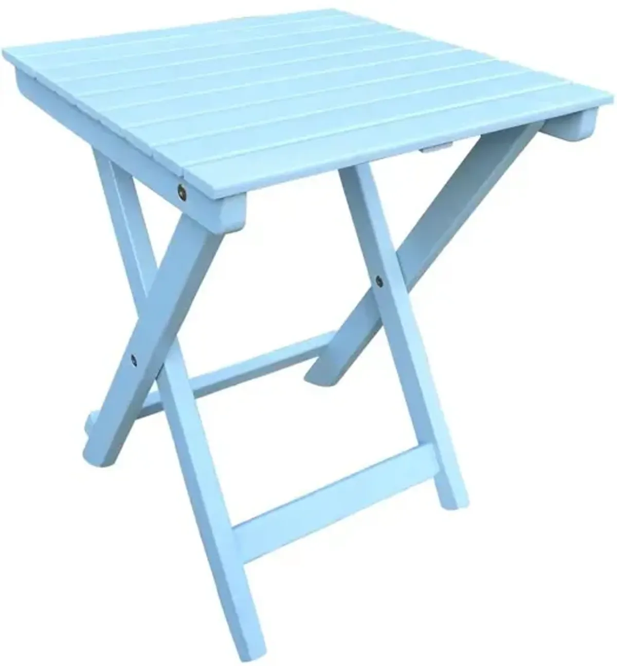 Acacia 16-inch Folding Side Table, Sky Blue