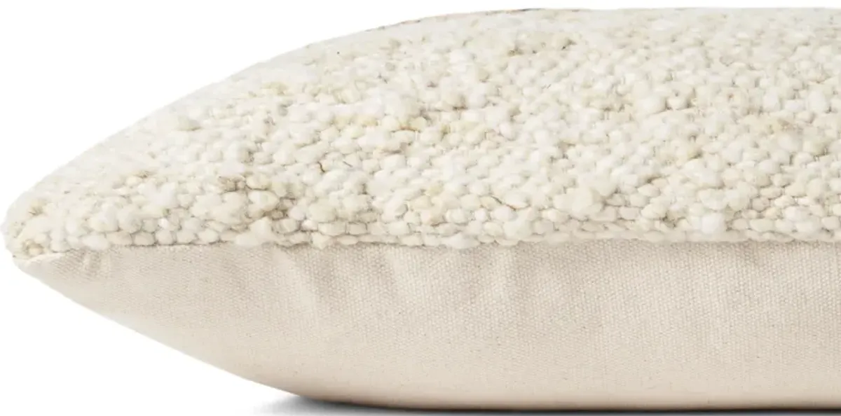 Marie PAL0031 Ivory/Camel 22''x22'' Polyester Pillow by Amber Lewis x Loloi