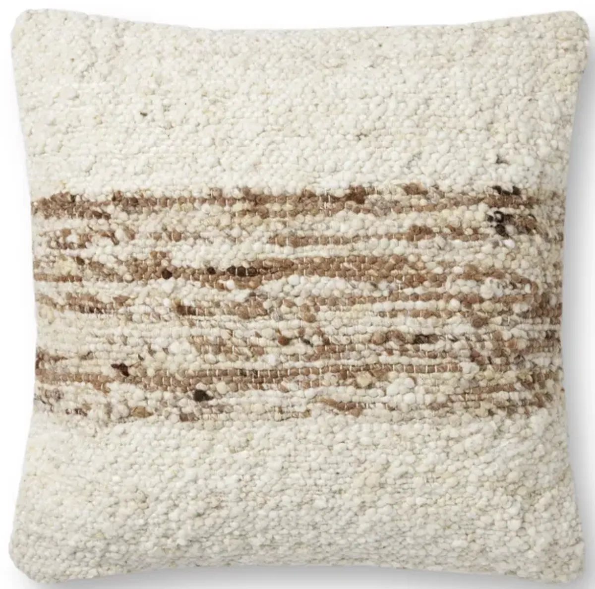 Marie PAL0031 Ivory/Camel 22''x22'' Polyester Pillow by Amber Lewis x Loloi