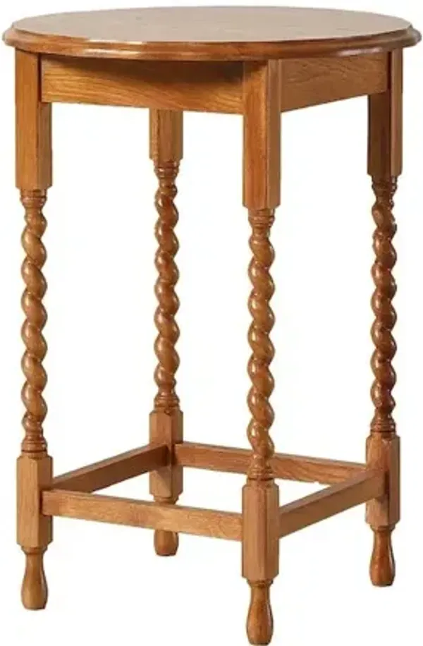 Crafters and Weavers Mission Oak End Table With Barley Twist Legs - Michael's Cherry