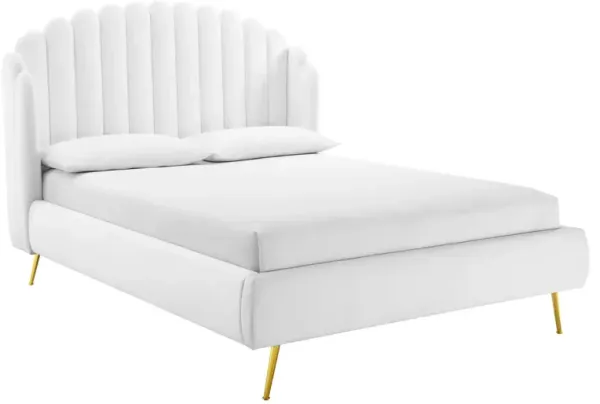 Modway - Lana Queen Performance Velvet Wingback Platform Bed