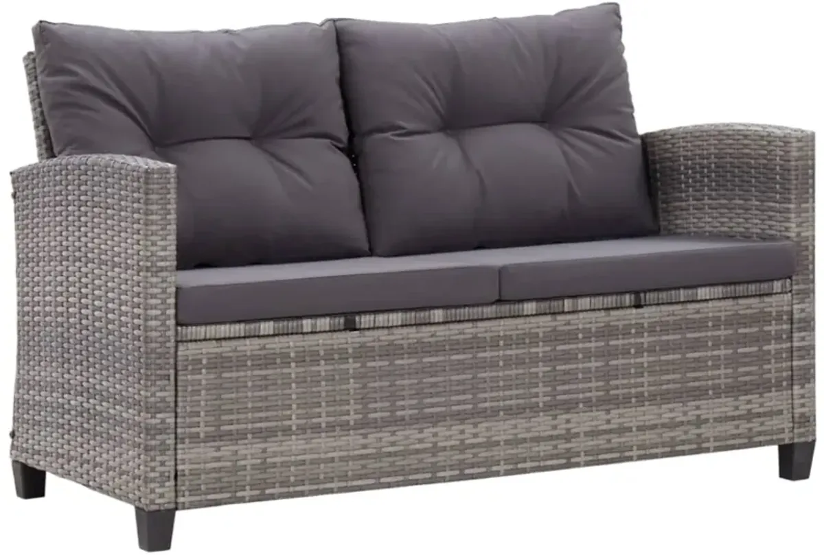 vidaXL 6 Piece Garden Sofa Set with Cushions Poly Rattan Dark Gray