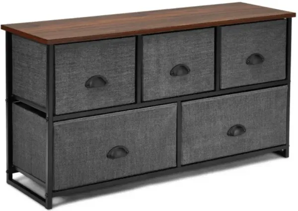 Hivvago Dresser Storage Tower with 5 Foldable Cloth Storage Cubes