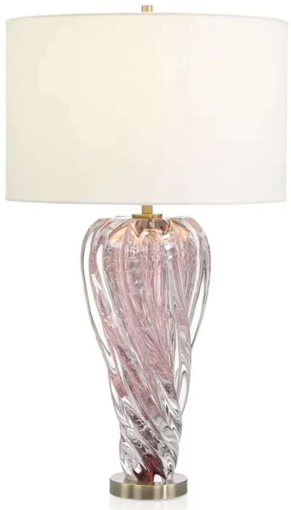 Rose Pink Art Glass Table Lamp