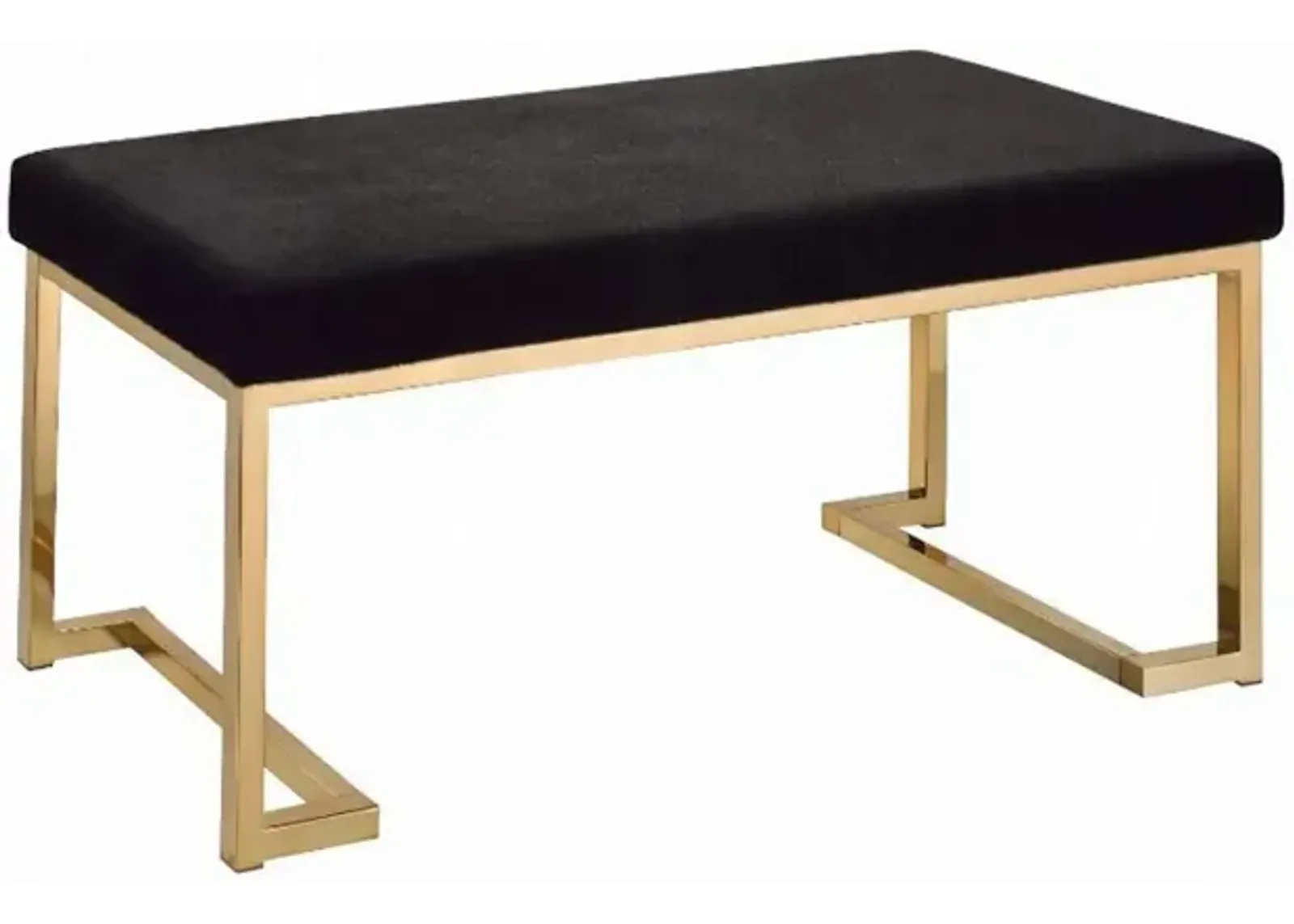 Fabric Bench in Black and Champagne Finish