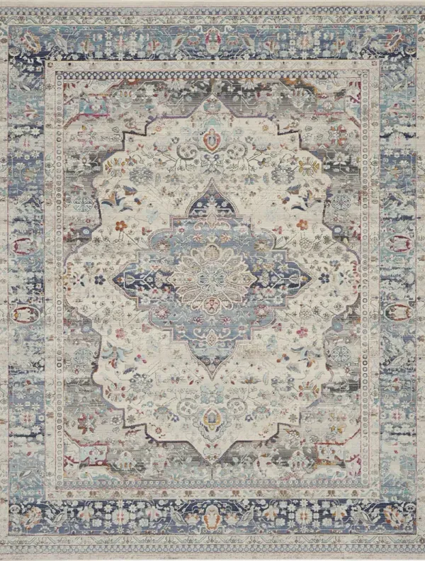 Vintage Kashan VKA07 Ivory/Blue 8'10" x 11'10" Rug