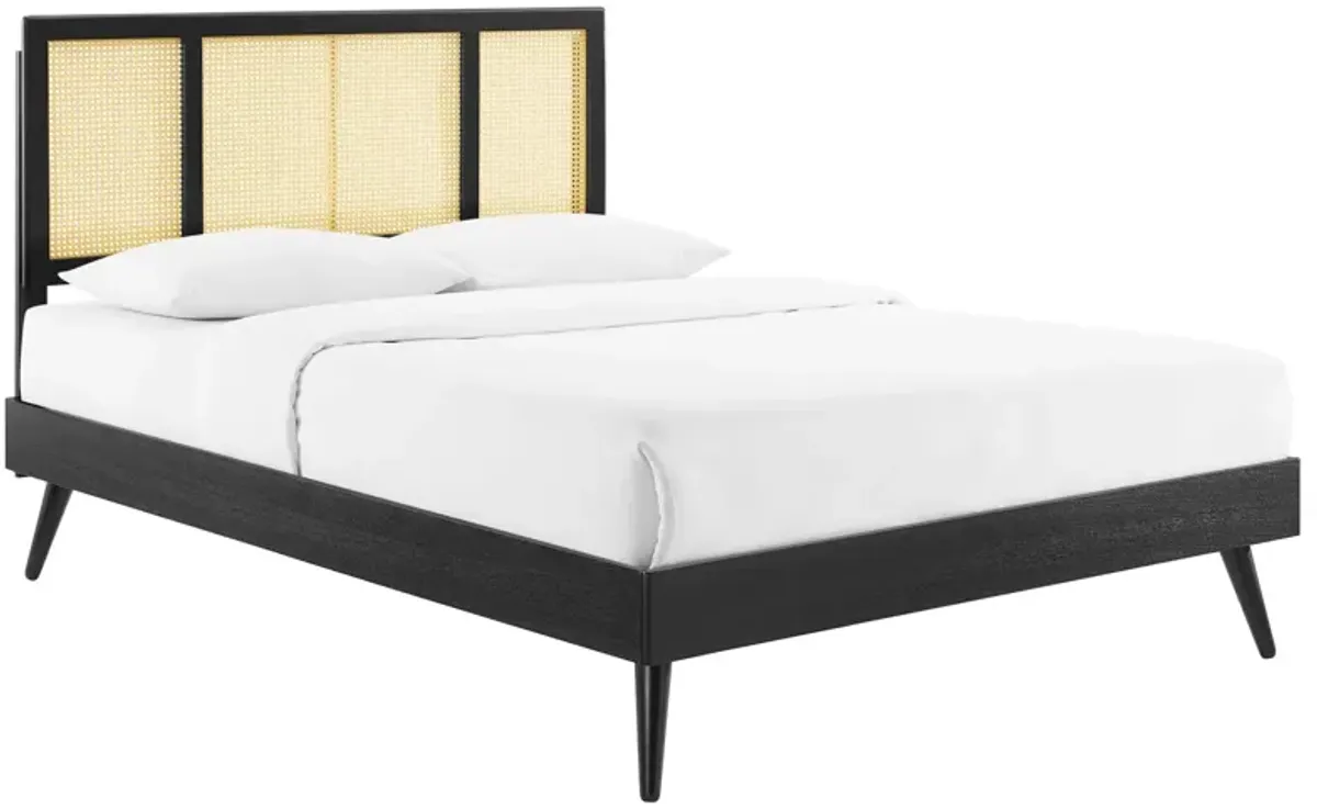 Modway - Kelsea Cane and Wood Queen Platform Bed with Splayed Legs