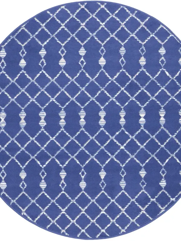Whimsicle WHS02 Navy 5' x Round Rug